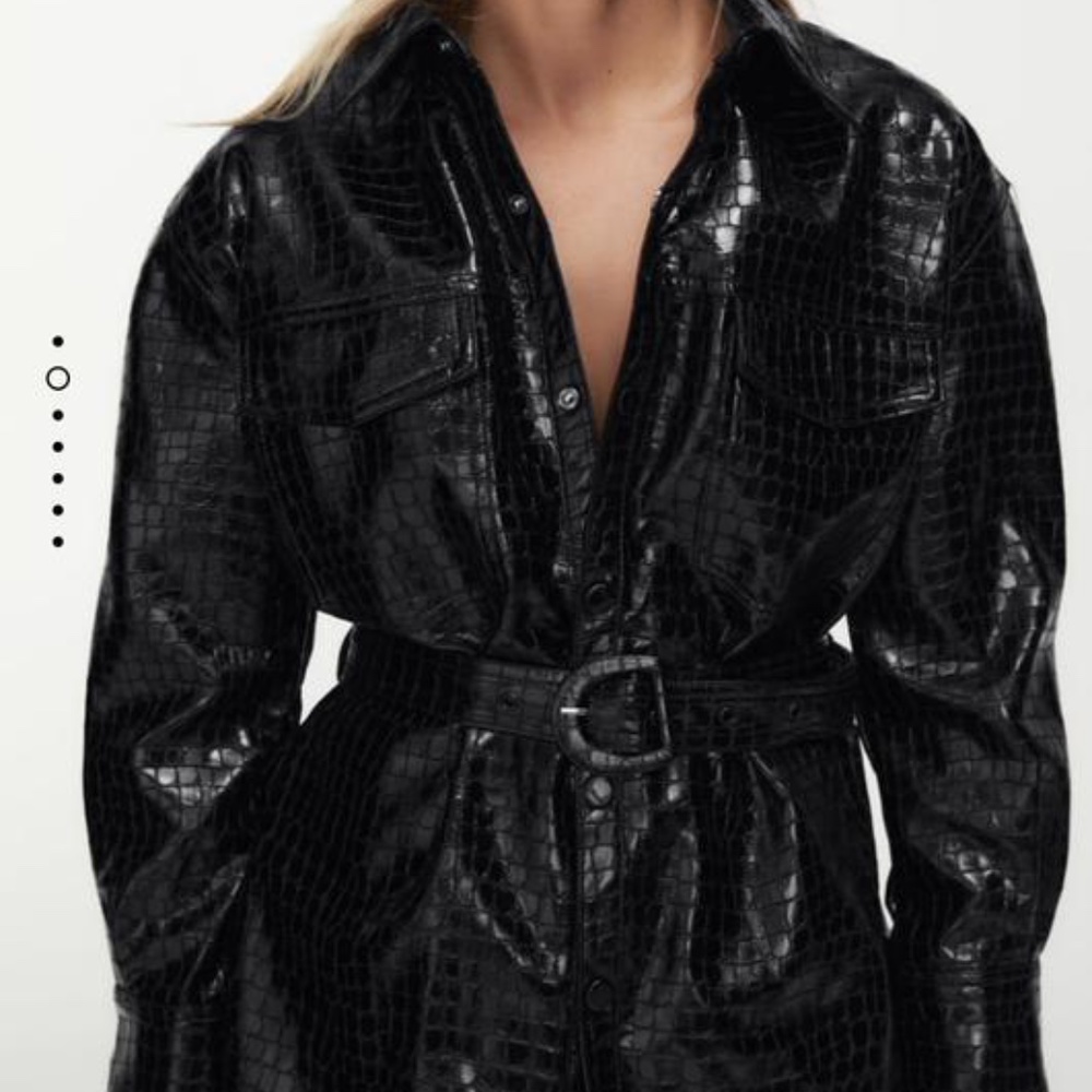 ZARA FAUX BLACK LEATHER SHACKET